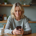 Faut-il Craindre l’Arrêt des Activités de WW Système de Points ? Femme d'âge moyen dans une cuisine moderne utilisant son smartphone