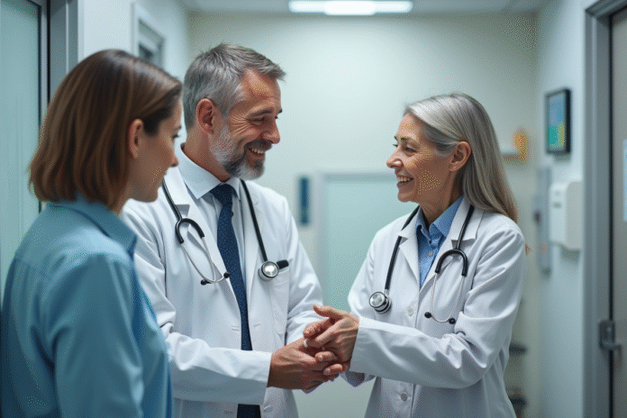 Medecin expliquant symptomes du diabete a un couple