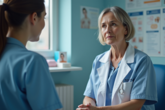 Patiente femme en consultation dans une clinique moderne