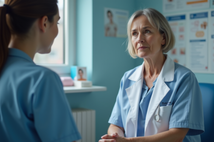 Patiente femme en consultation dans une clinique moderne