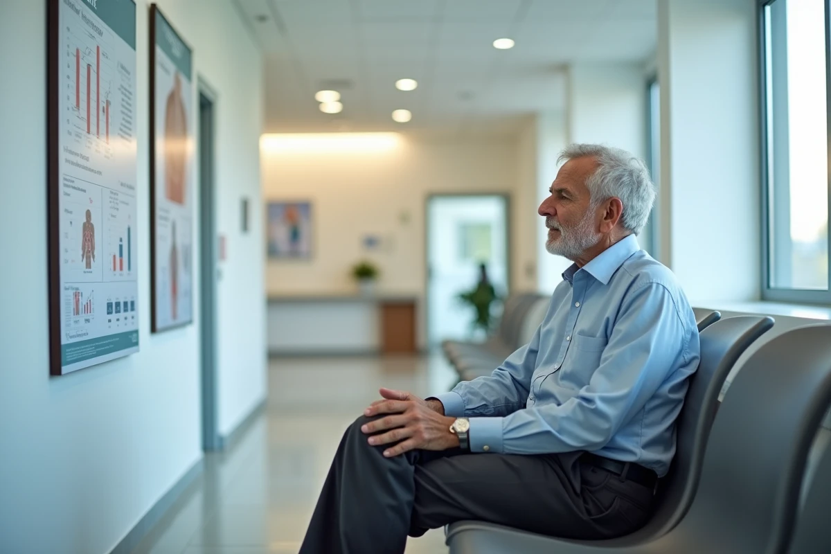 Homme âgé dans une salle d